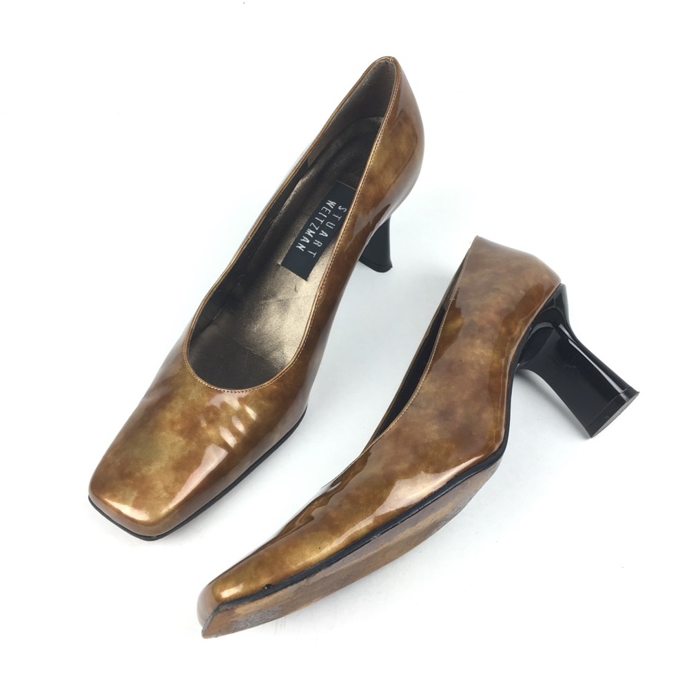 ~ Stuart Weitzman Metallic Patent Pumps Heels